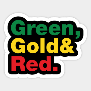 Green, Gold & Red. Sticker